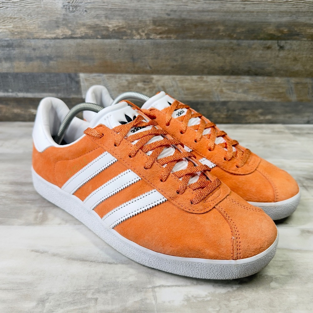 Adidas Gazelle 85 Orange Mens Size 10 Sneakers Suede Low Top GY2531 Orange White